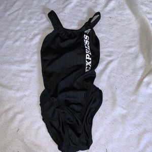 SPEEDO RACER BACK SWIM TEAM SUIT “EXPRESS” size 32 solid black girls youth